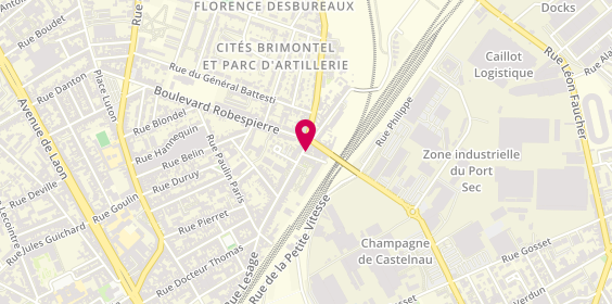Plan de Dm Pizza, 88 Rue Lesage, 51100 Reims