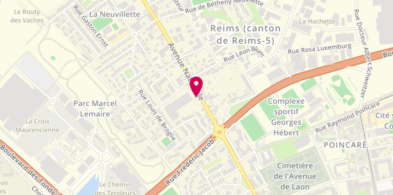 Plan de Le Kiosque A Pizza, 17 avenue Nationale, 51100 Reims
