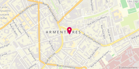 Plan de Pizza City, 10 place Saint-Vaast, 59280 Armentières